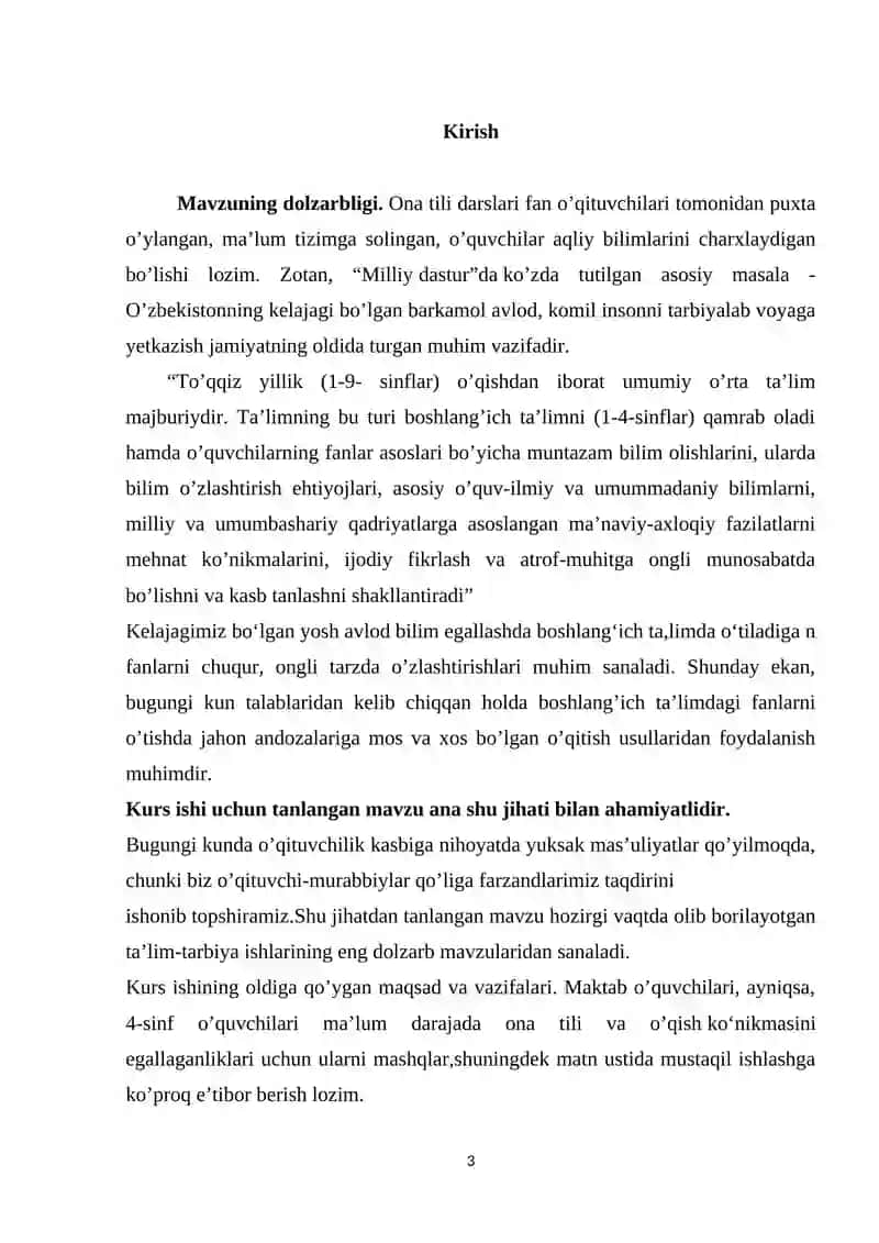 BOYIYEVA OLTINOYNING BADIIY O’QISH ASOSLARI FANIDAN 3