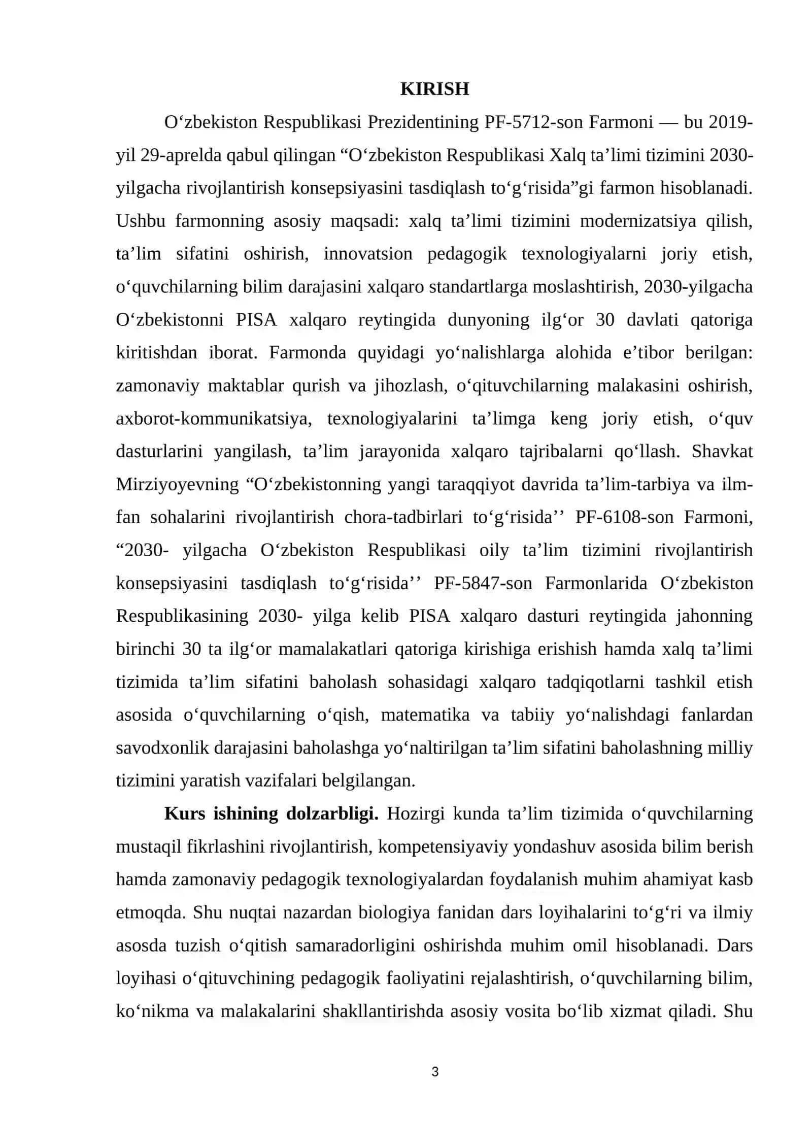 BIOLOGIYA FANIDAN DARS LOYIHALARINI TUZISH METODIKASI 3