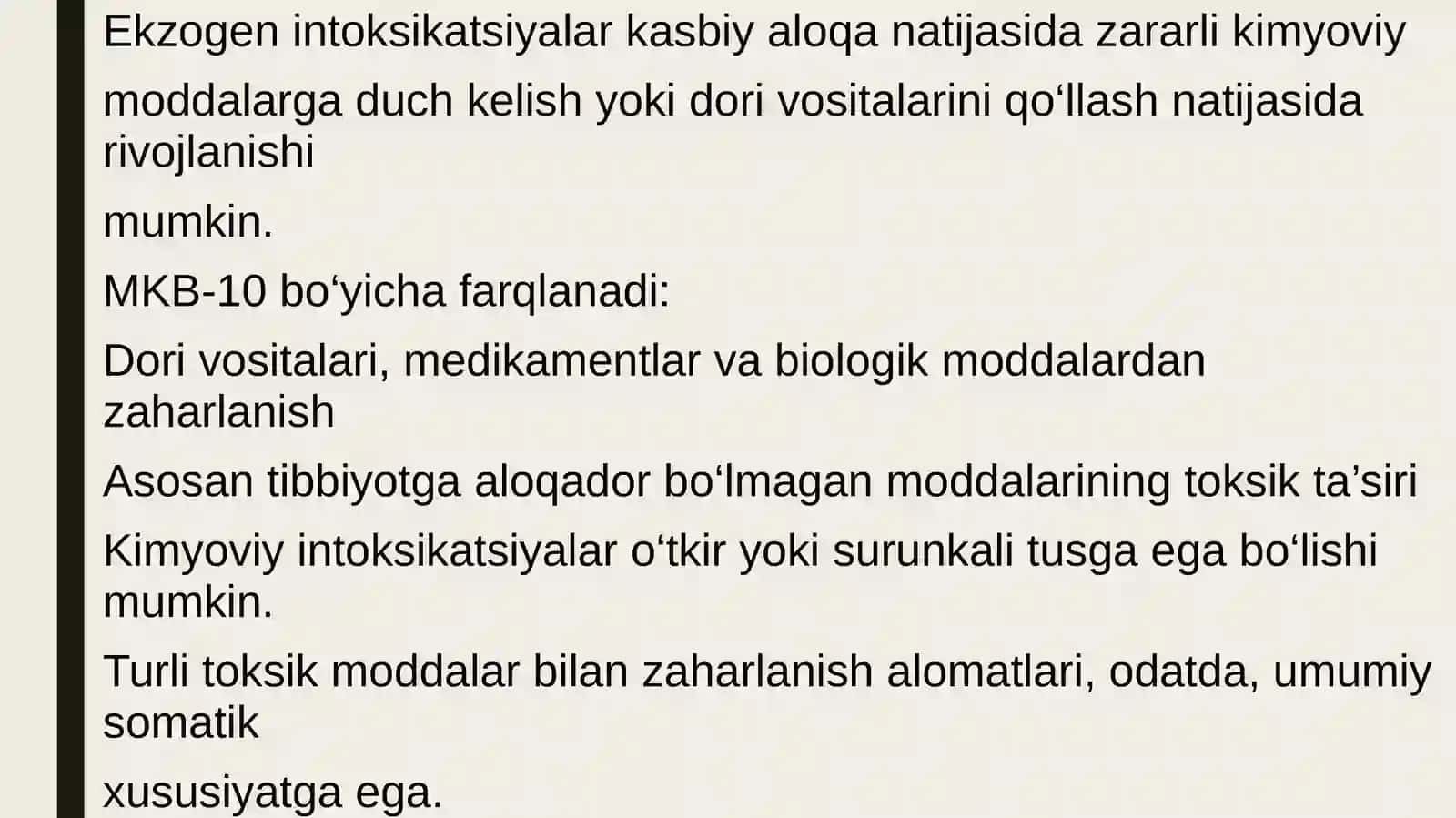 OBSHQ da ekzogen faktorlar va kasb kasalliklari 3