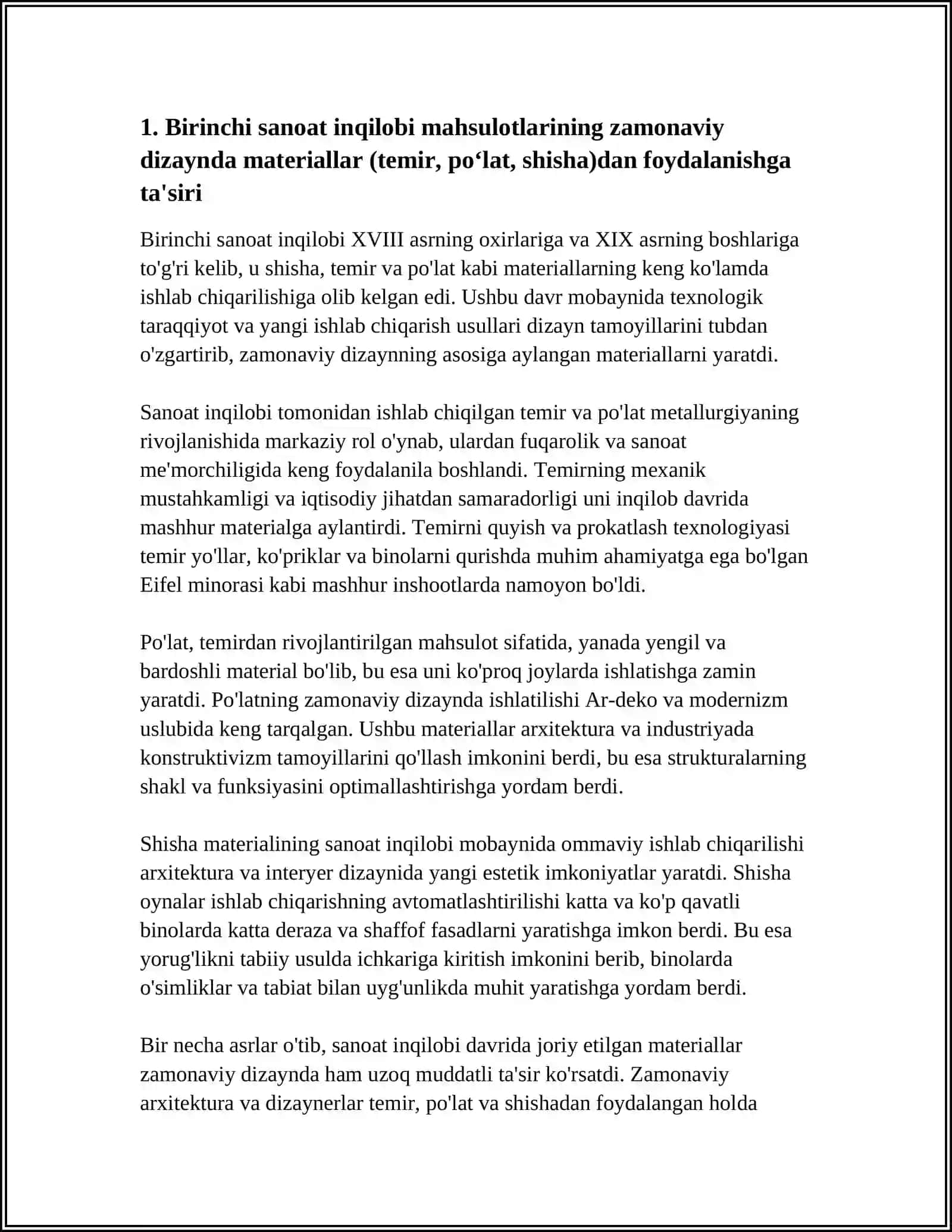BIRINCHI SANOAT INQILOBI MAHSULOTLARINING ZAMONAVIY DIZAYNGA TA'SIRI 3
