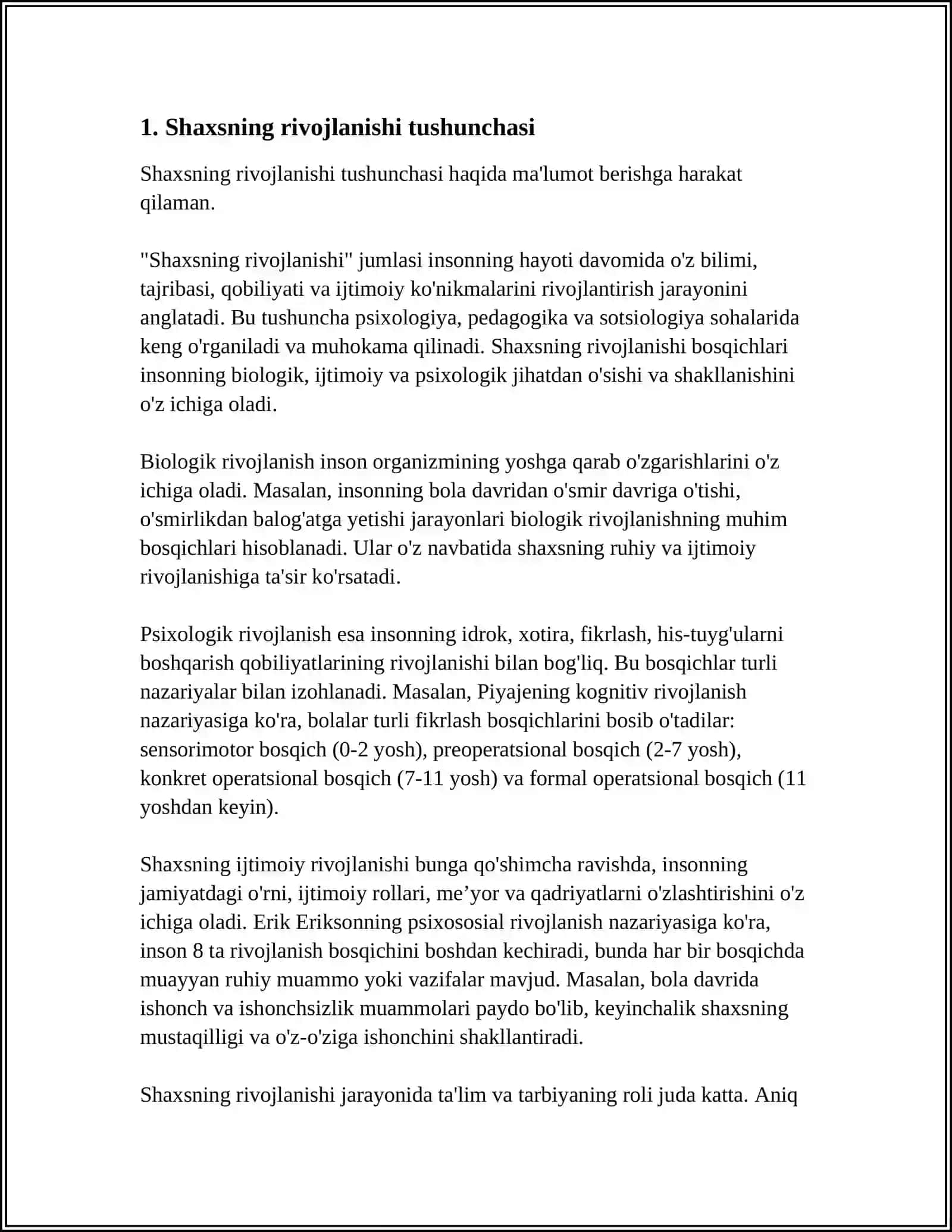 SHAXSNING RIVOJLANISHI,TARBIYASI VA TURLARI 3