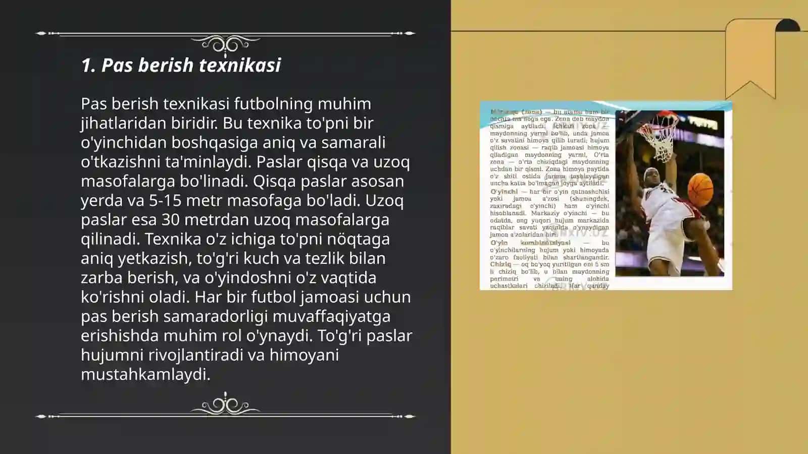 Futbol topini uzatish va zarba berish texnikasini orgatish 3