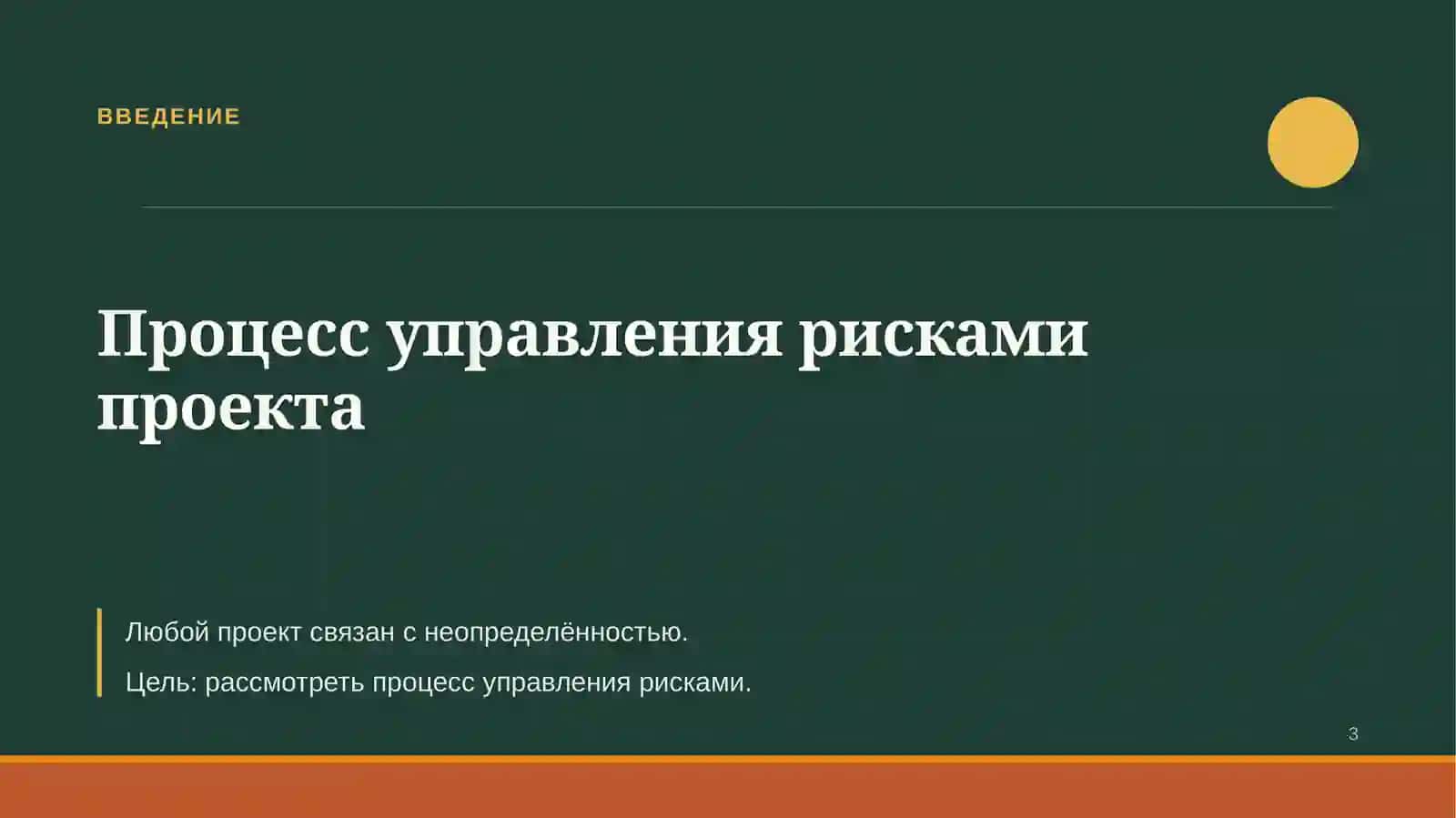 Процесс управления рисками проекта 3