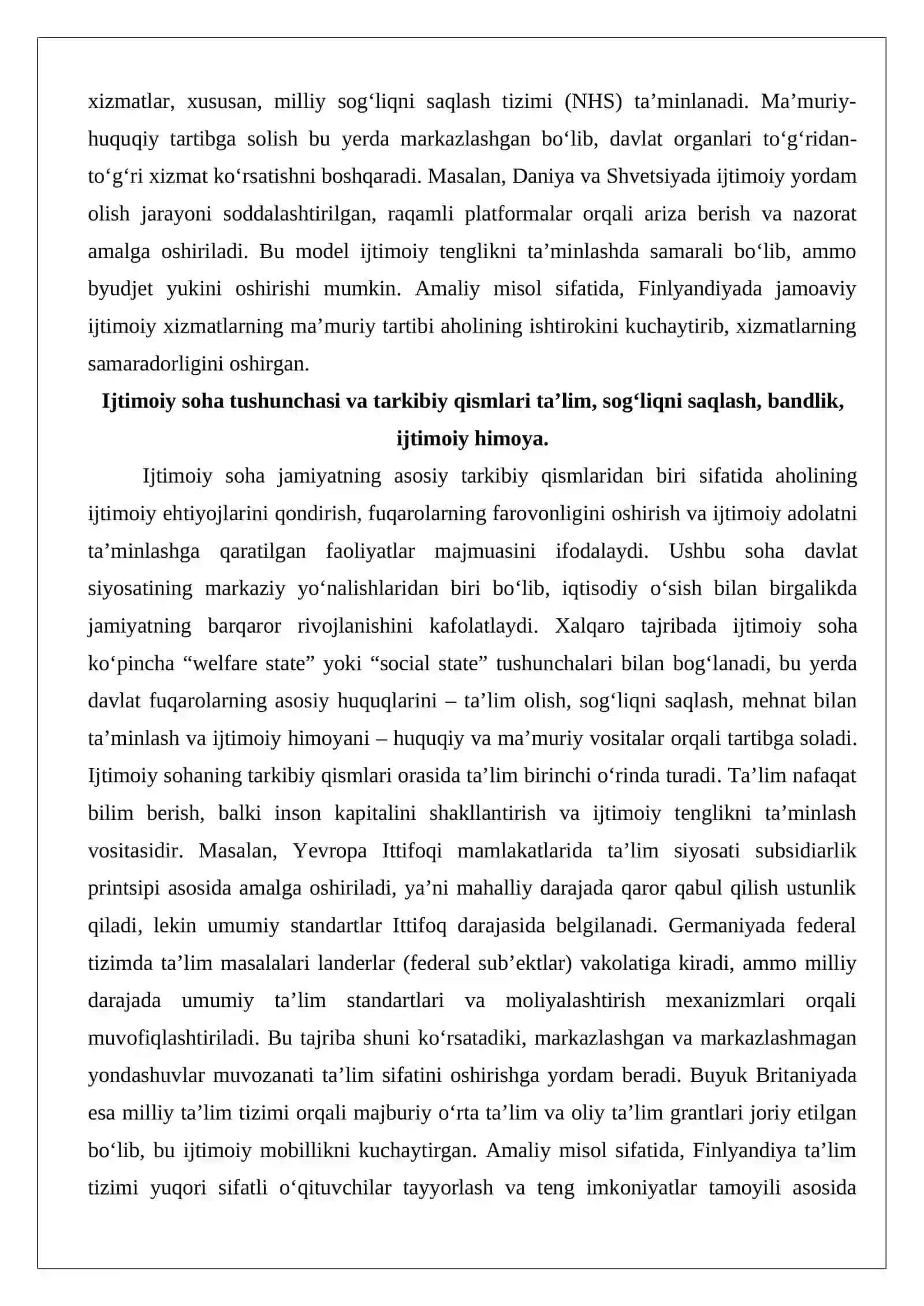 Ijtimoiy soxani ma’muriy huquqiy tartibga solish. (xalqaro tajriba tahlili ) 3