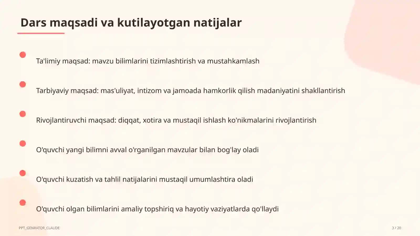 Moddalar va ularning xossalari: sof modda va aralashma (7-sinf) Kimyo (7– 11) — metodik birlashma uchun 3
