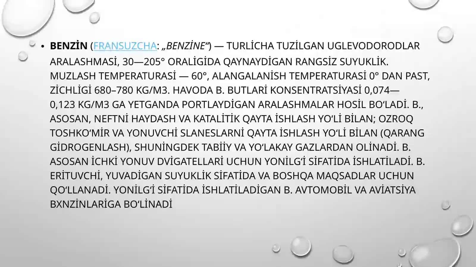 Benzin,Benzinlarningxususiyatlari va ekspluatatsion talablari 3