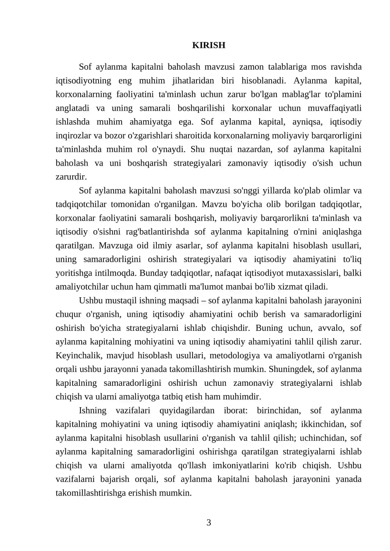 Sof aylanma kapitalni baxolash 3