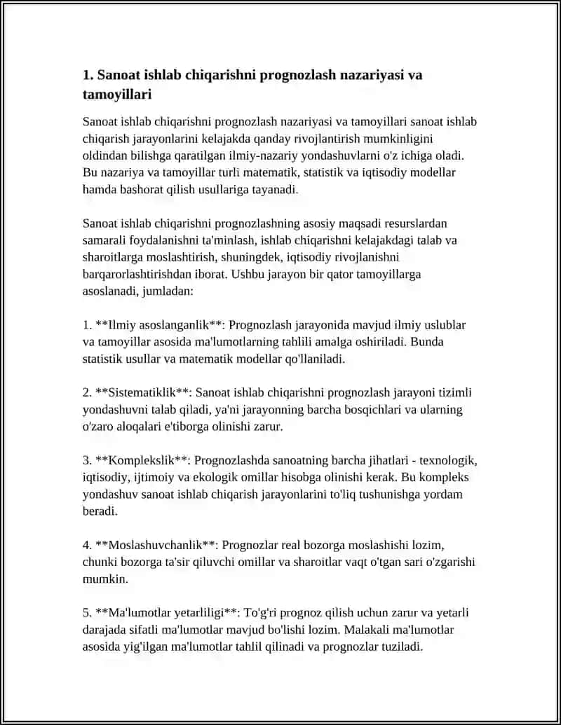 Sanoat Ishlab Chiqarishni Prognozlashning Usullari va Amaliyoti 3