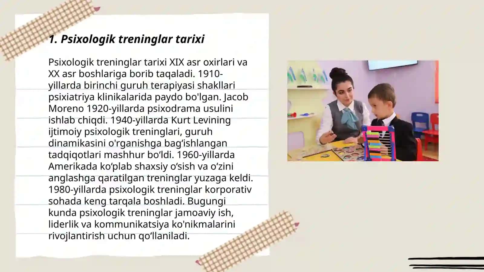 Psixologik treninglar tarixi va guruhiy terapiyaning tashkiliy-uslubiy jihatlari 3