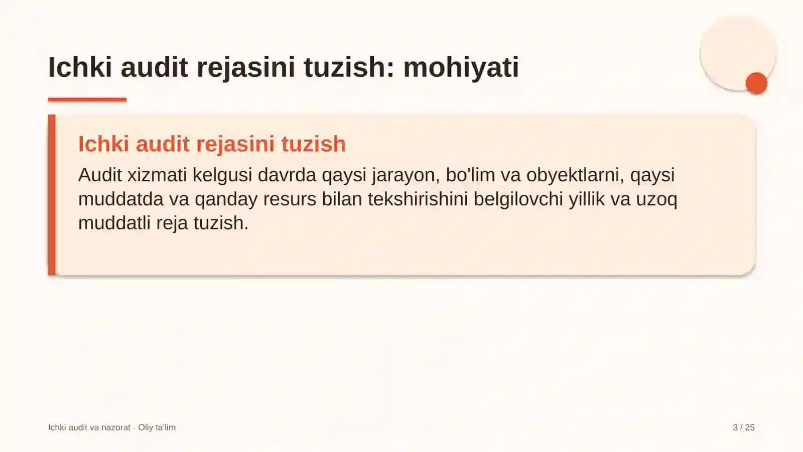 Aviachipta sotish agentliklarida ichki audit rejasini tuzish 3