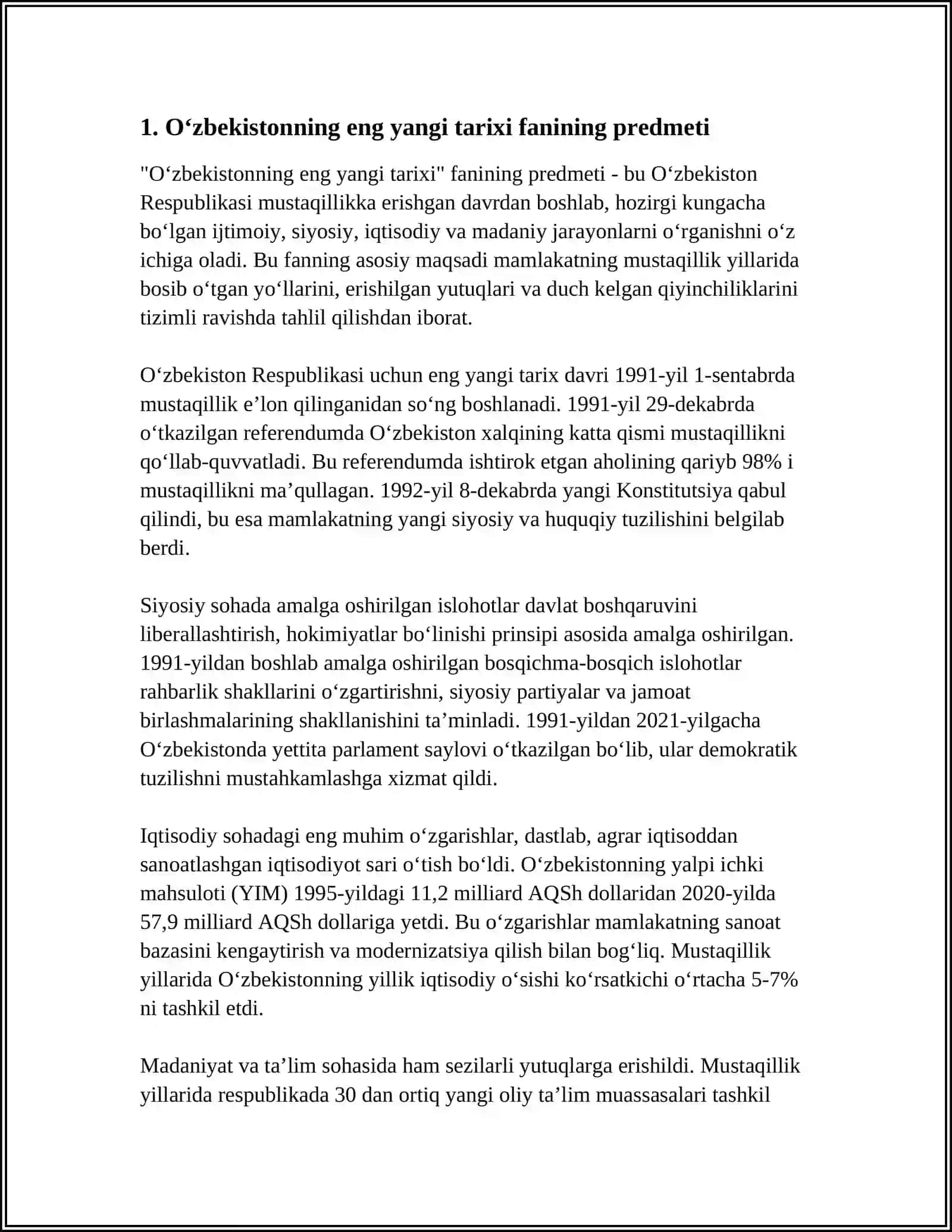O‘zbekistonning eng yangi tarixi 3