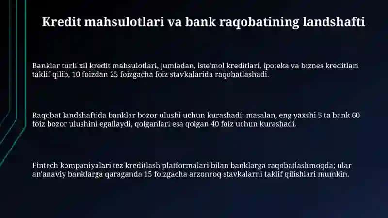 Banklarao raqobatda kreditmahsulotlariningahamiyati 3