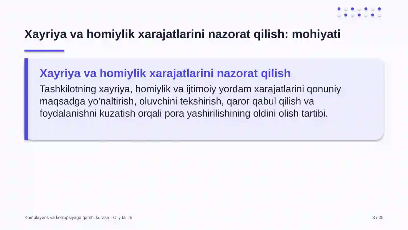 doktoranturada xayriya va homiylik xarajatlarini nazorat qilish 2741 3