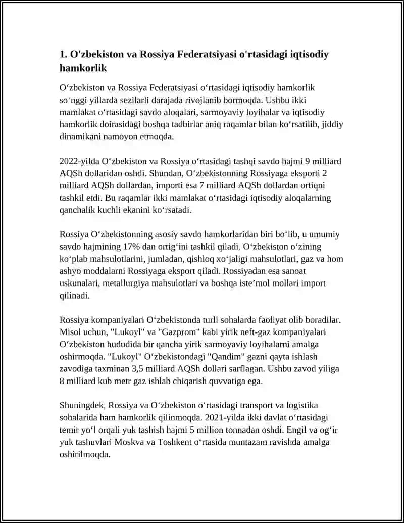O‘ZBEKISTONNING XORIJIY MAMLAKATLAR BILAN HAMKORLIGI 3
