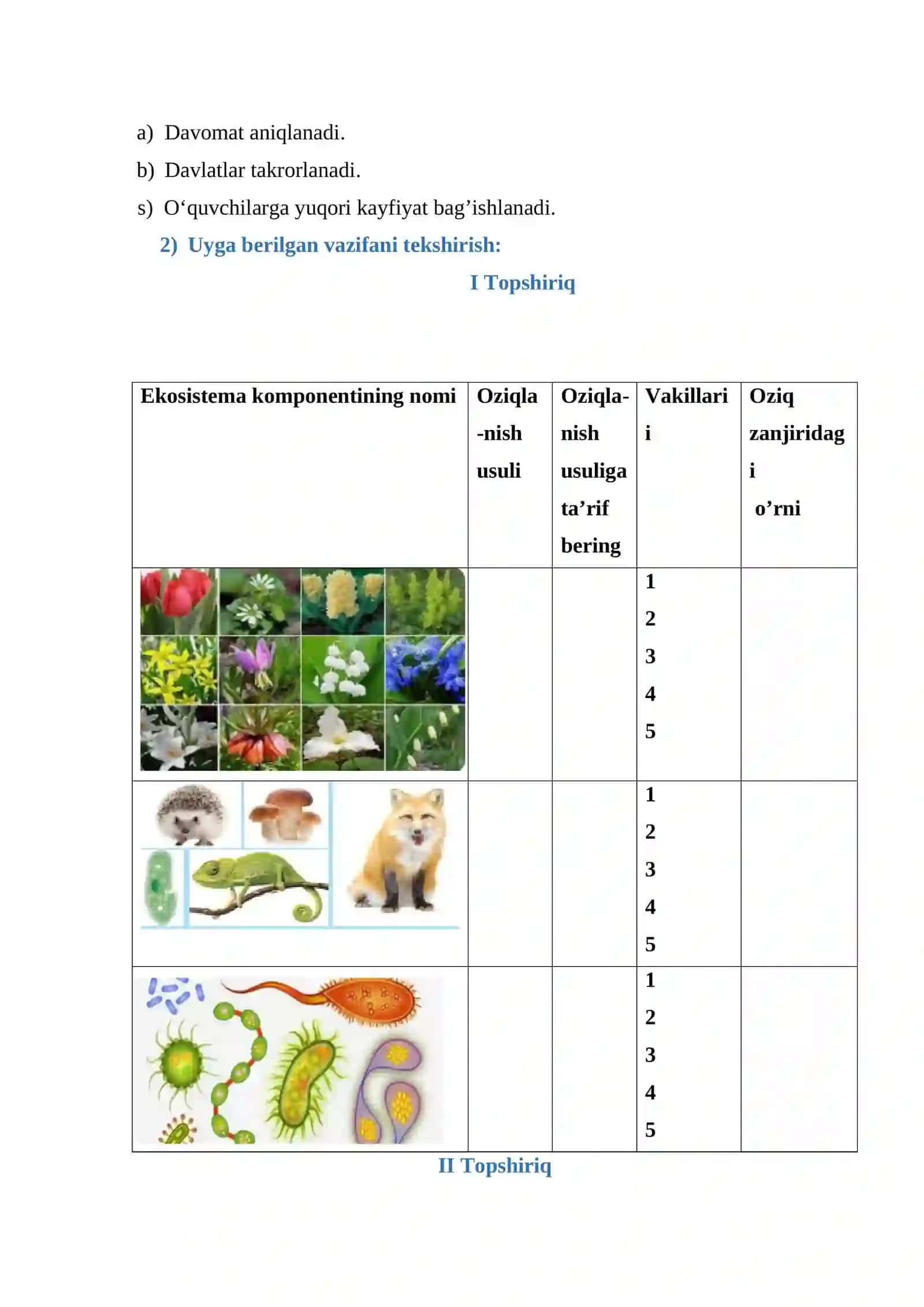 Biologiya fanidan Toza ichimlik suvni olish mavzusida ochiq dars ishlanma 3
