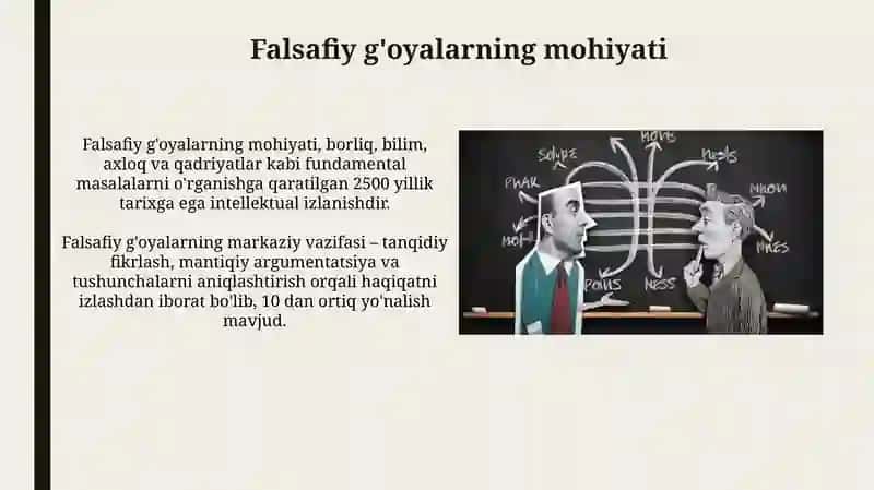 Falsaafiy goyalar, nazariyalarning asosiy yõnalishlari va vazifalari 3
