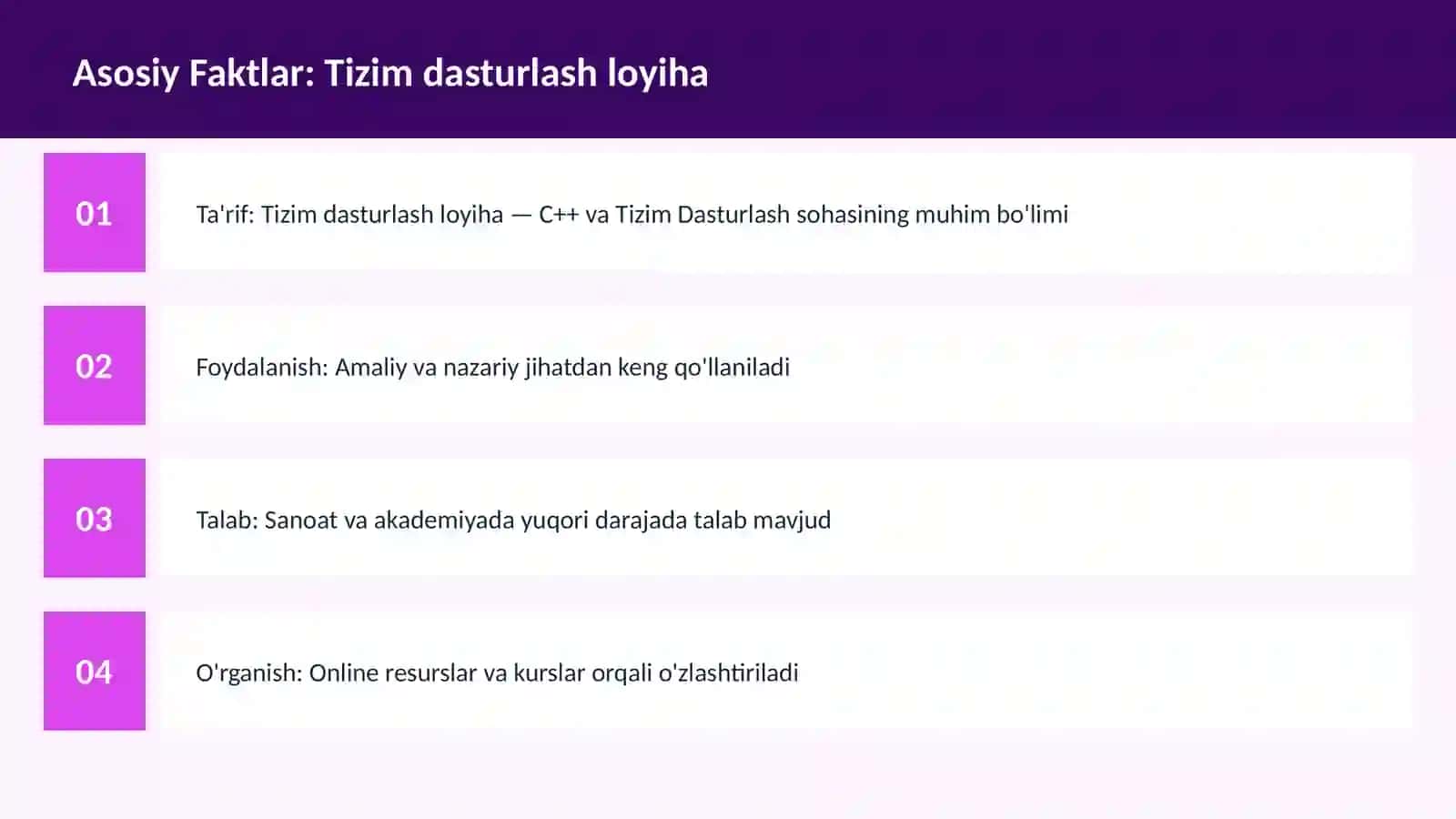 Tizim dasturlash loyiha 3