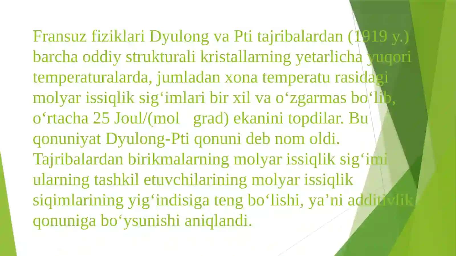 Qattiq jismlarning issiqlik sig‘imi 3