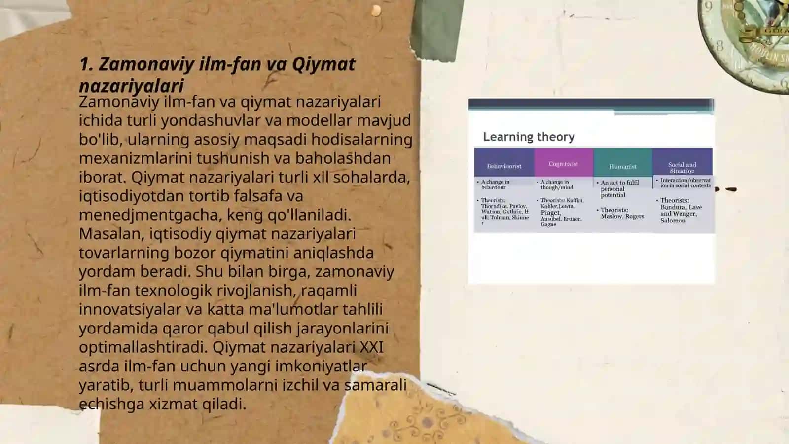 Zamonaviy ilm-fan va Qiymat nazariyalari 3