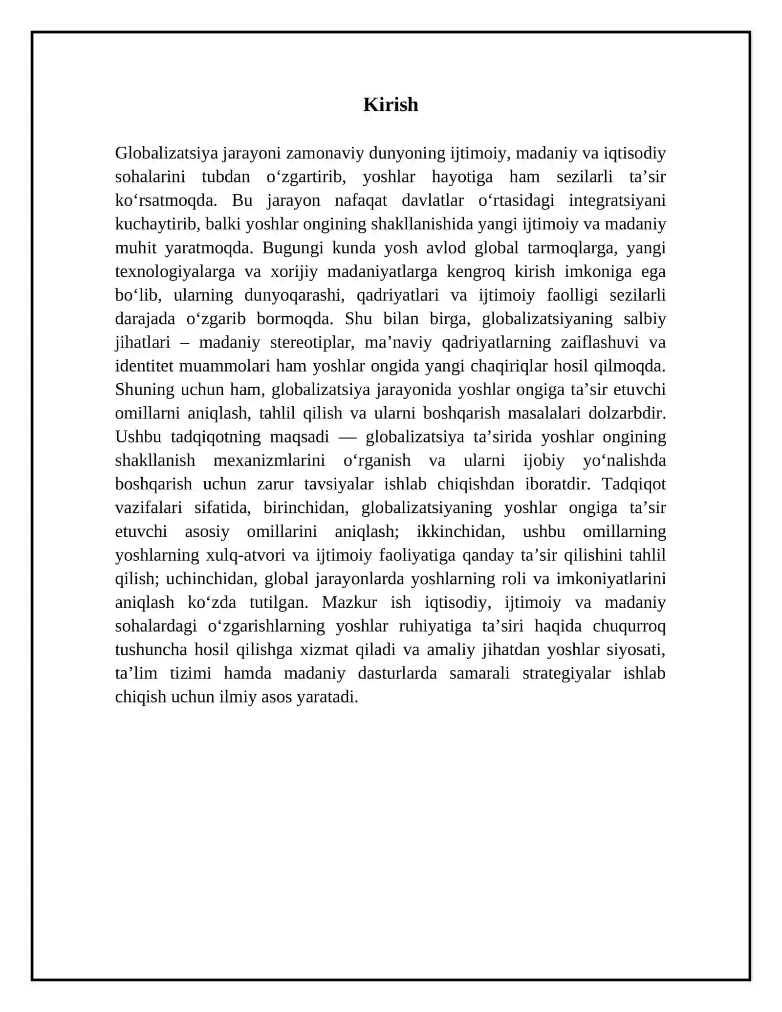 Globallashuv jarayonida yoshlar ongiga ta’sir etuvchi omillar 3