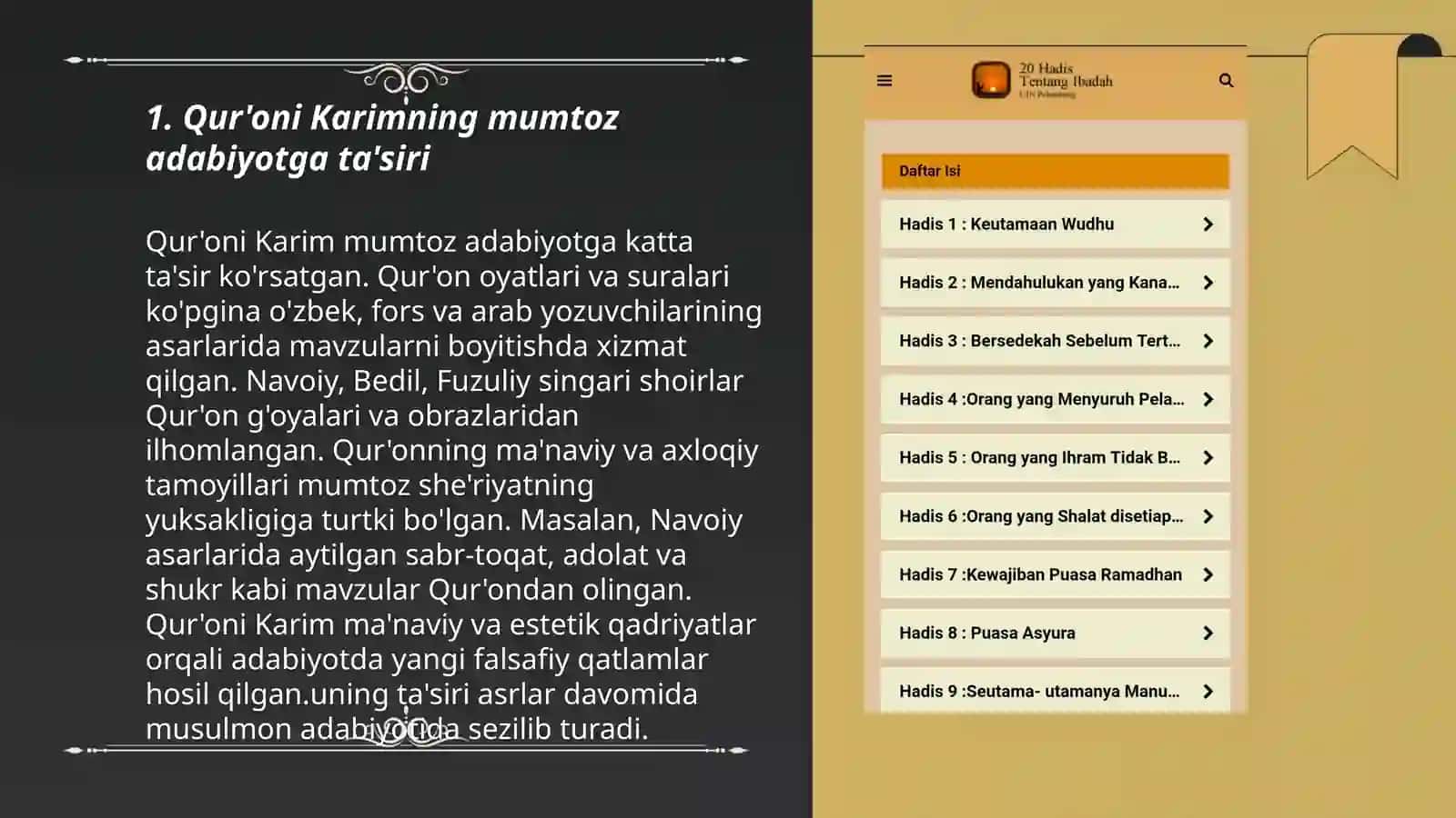 Mumtoz adabiyot taraqqiyotida Qur'oni karim g‘oyalari va hadisi sharifdagi fikrlarning o‘rni va ahamiyati 3