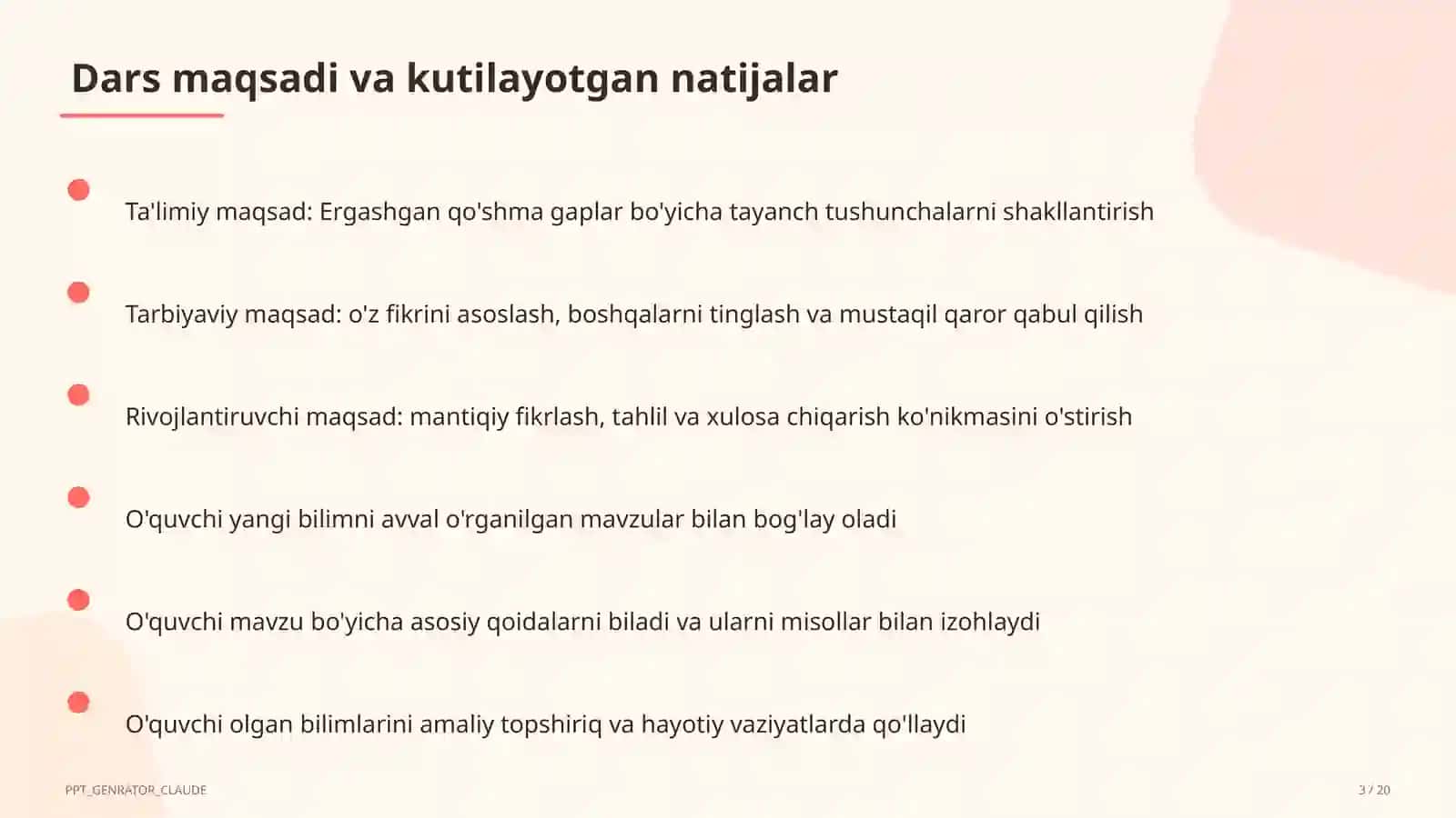 Ergashgan qo'shma gaplar (9-sinf) 3