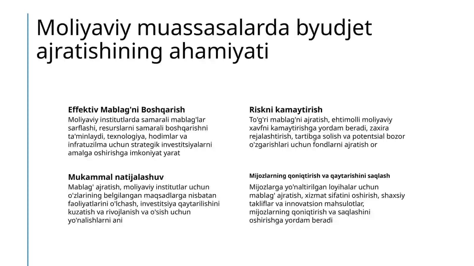 Mablag' egasining o'z mablag'ini sarflash yo'nalishini moumosi 3