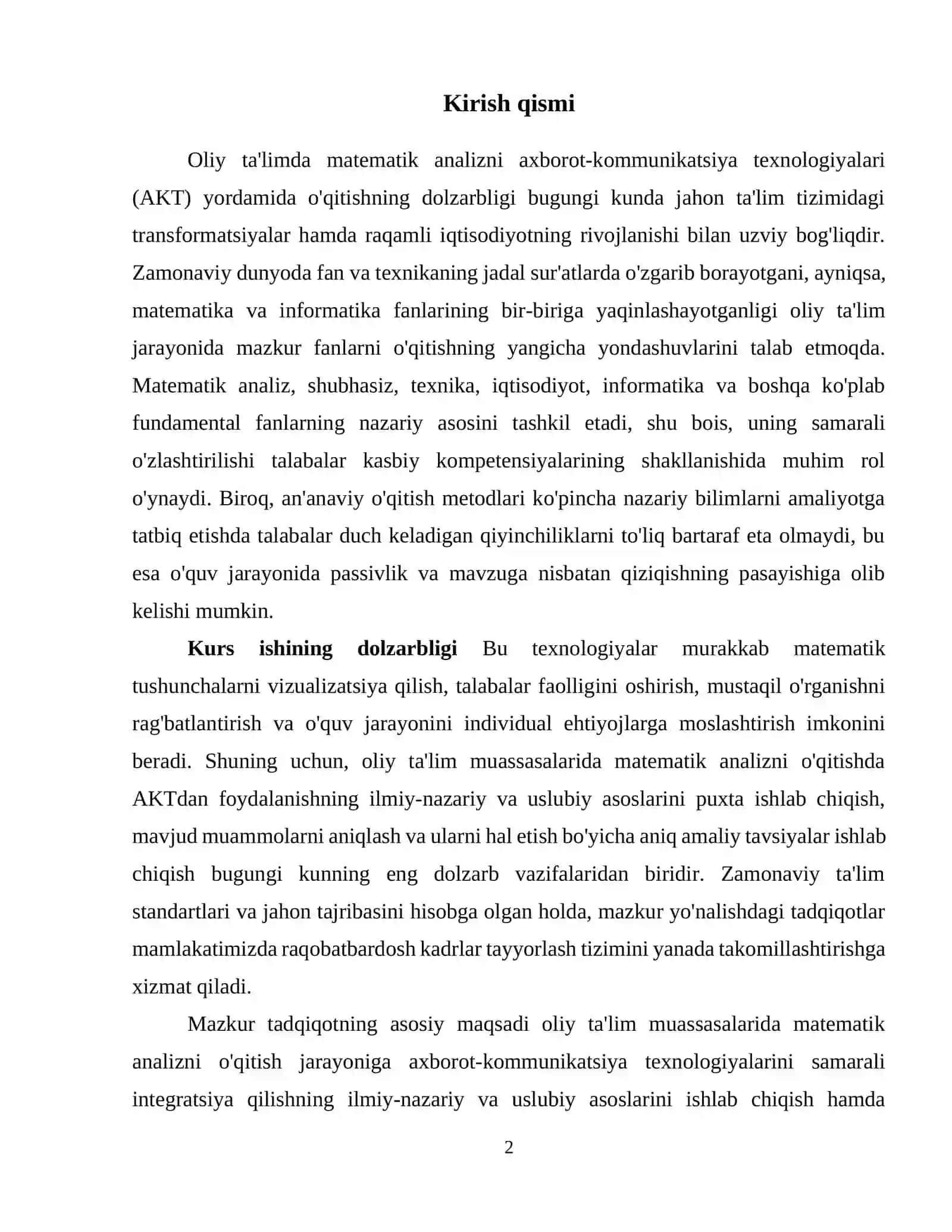 Oliy ta'limda matematik analizni AKT yordamida o'qitish 3