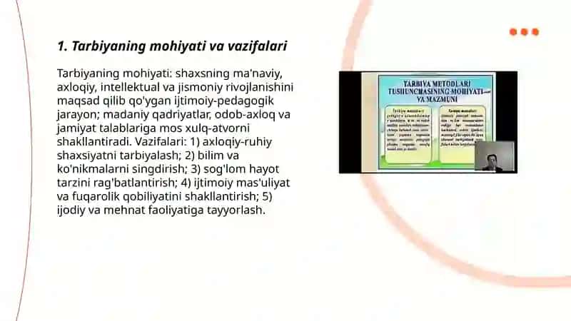 tarbiyaning umumiy metodlari. Tarbiya qonuniyatlari va tamoyillari 3