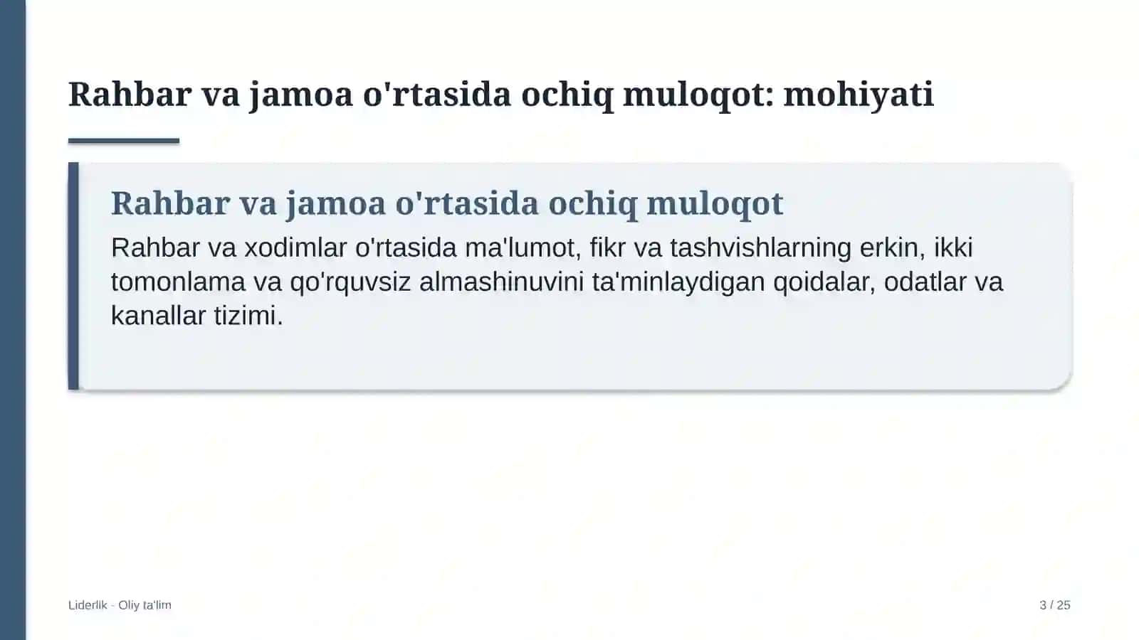 suv xo'jaligida rahbar va jamoa o'rtasida ochiq muloqotni yo'lga qo'yish 6965 3
