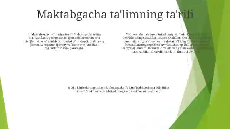 Maktabgacha TaʼLim Tashkilotining Oila Bilan Ishlash Shakillari 3