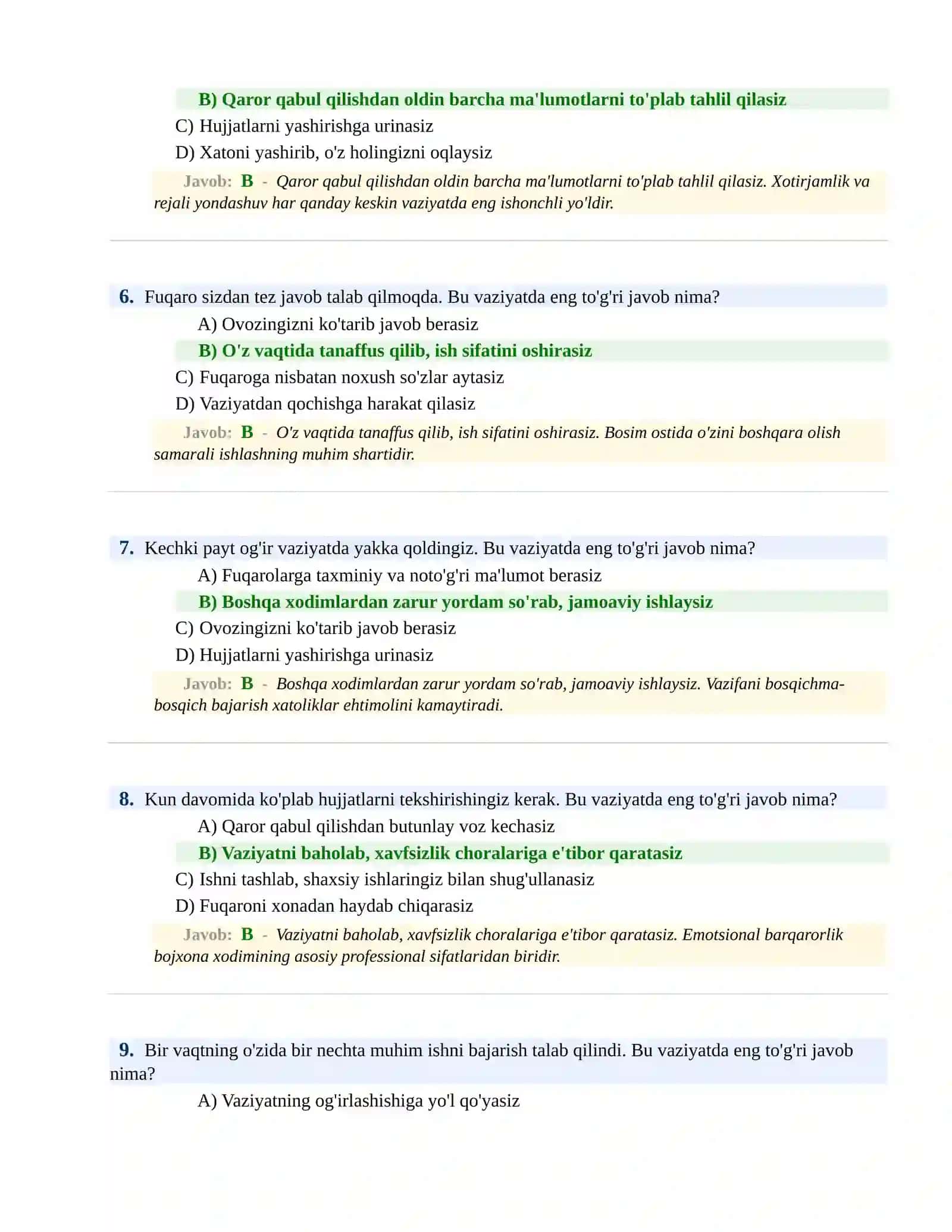 BOJXONA XIZMATIGA ISHGA KIRISH PSIXOLOGIK SINOV Testlari 3