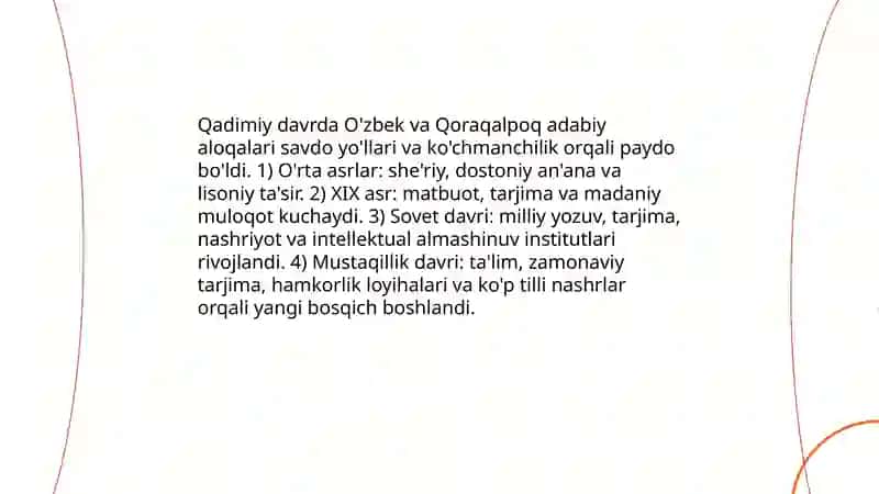 O'zbek va qoraqalpoq adabiy aloqalari 3