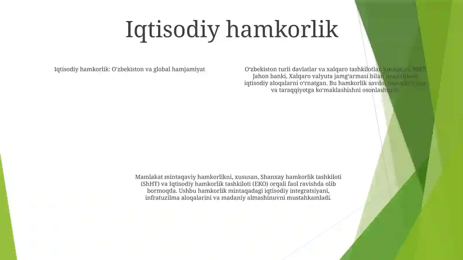 O‘zbekistonning xalqaro hamjamiyatdagi o‘rni: tinchlik va taraqqiyot ovozi 3