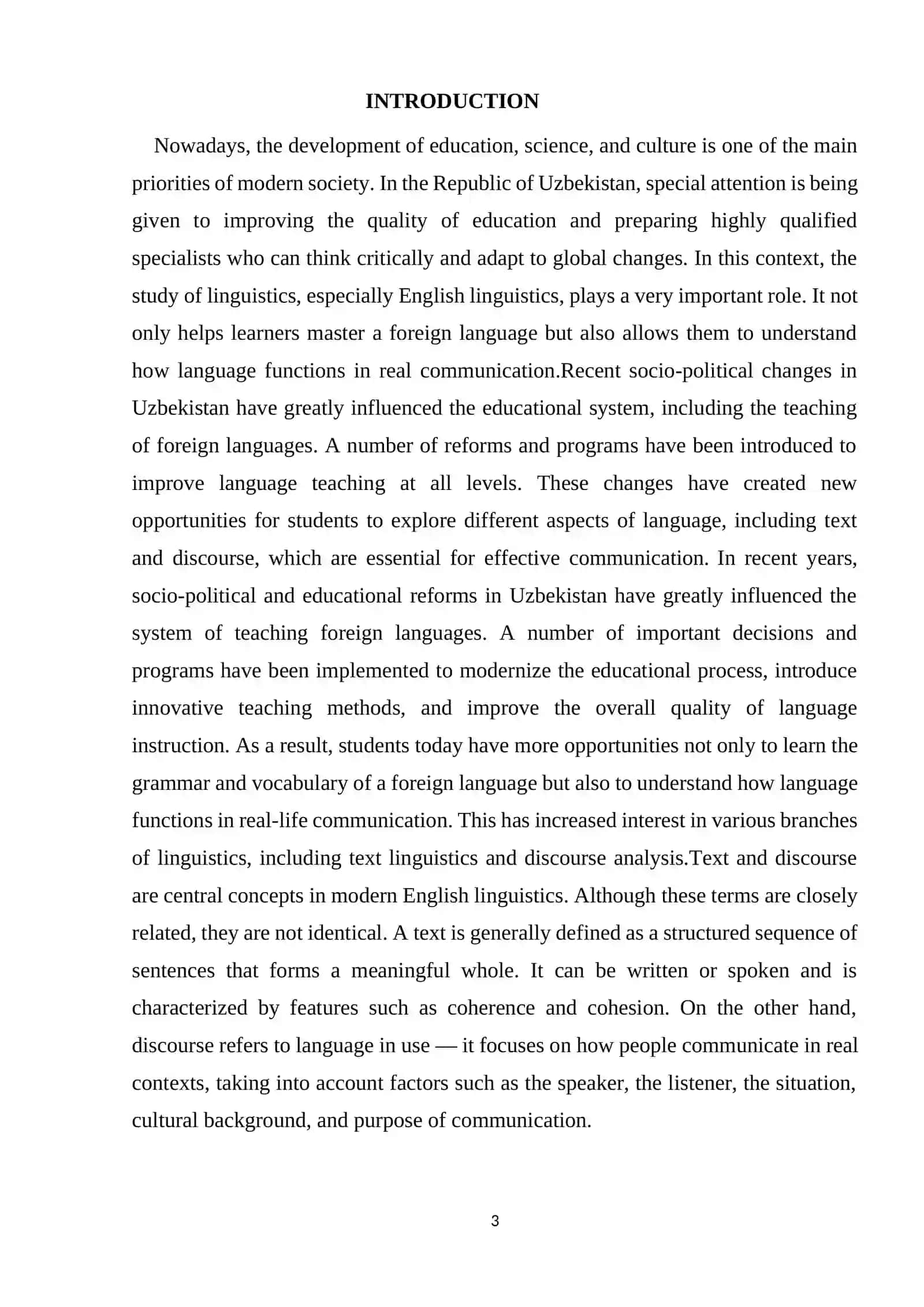 Course Work on Text and Discourse in English linguistics 3