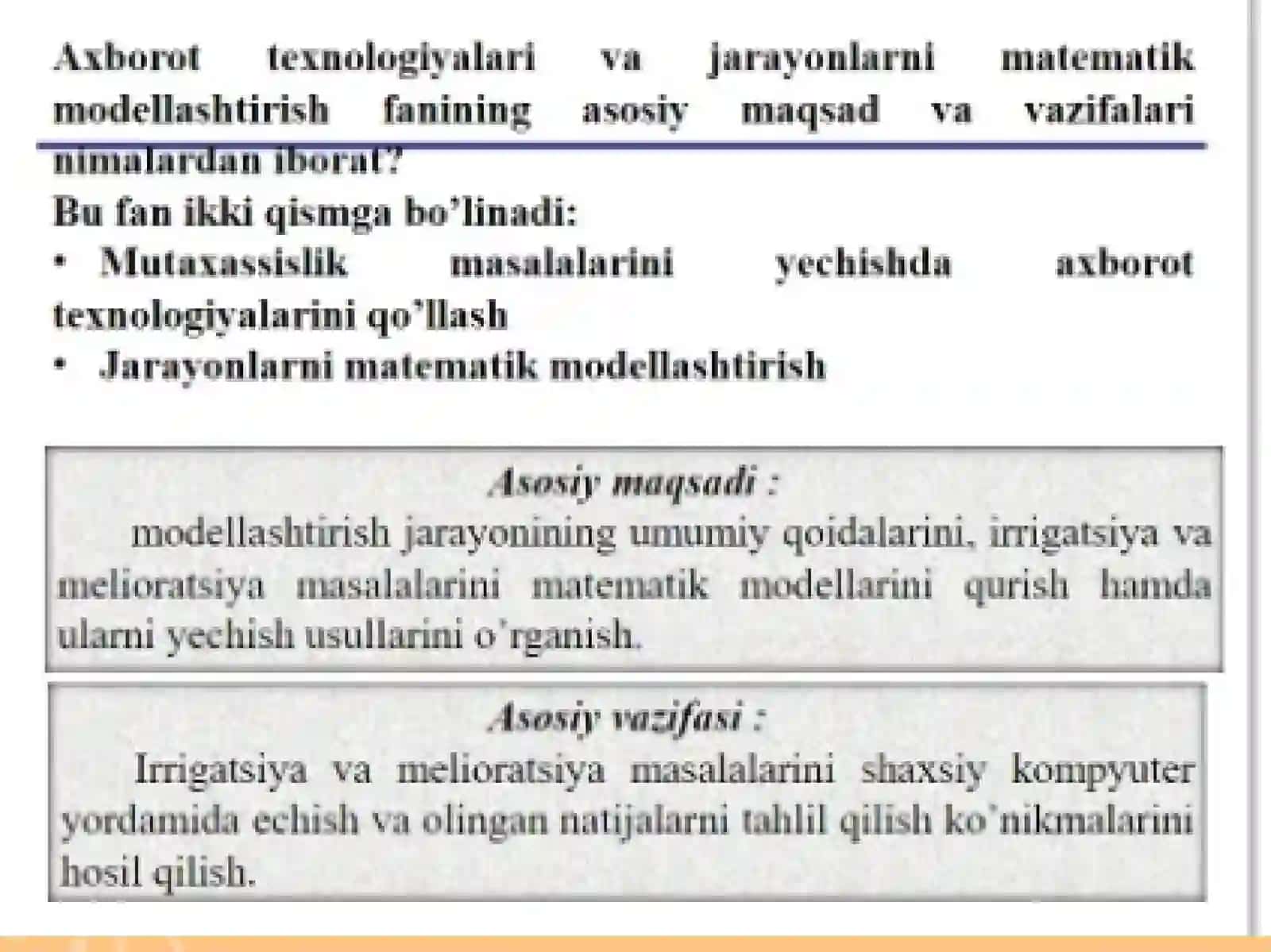 MATEMATIK MODELLASHTIRISH, SONLI TAHLIL USULLARINI TIZIMLARDA AMALGA OSHIRISH. HISOBLIEKSPERIMENTI 3