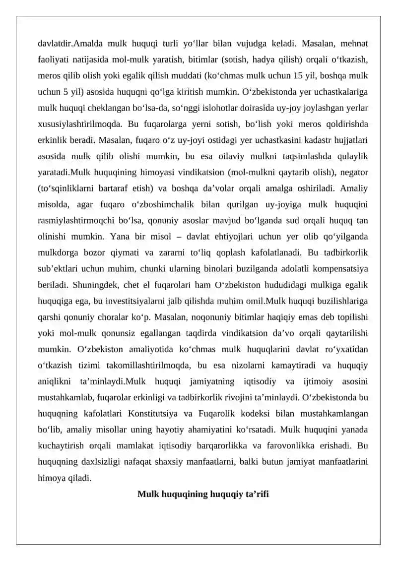 Mulk huquqi tushunchasi 3