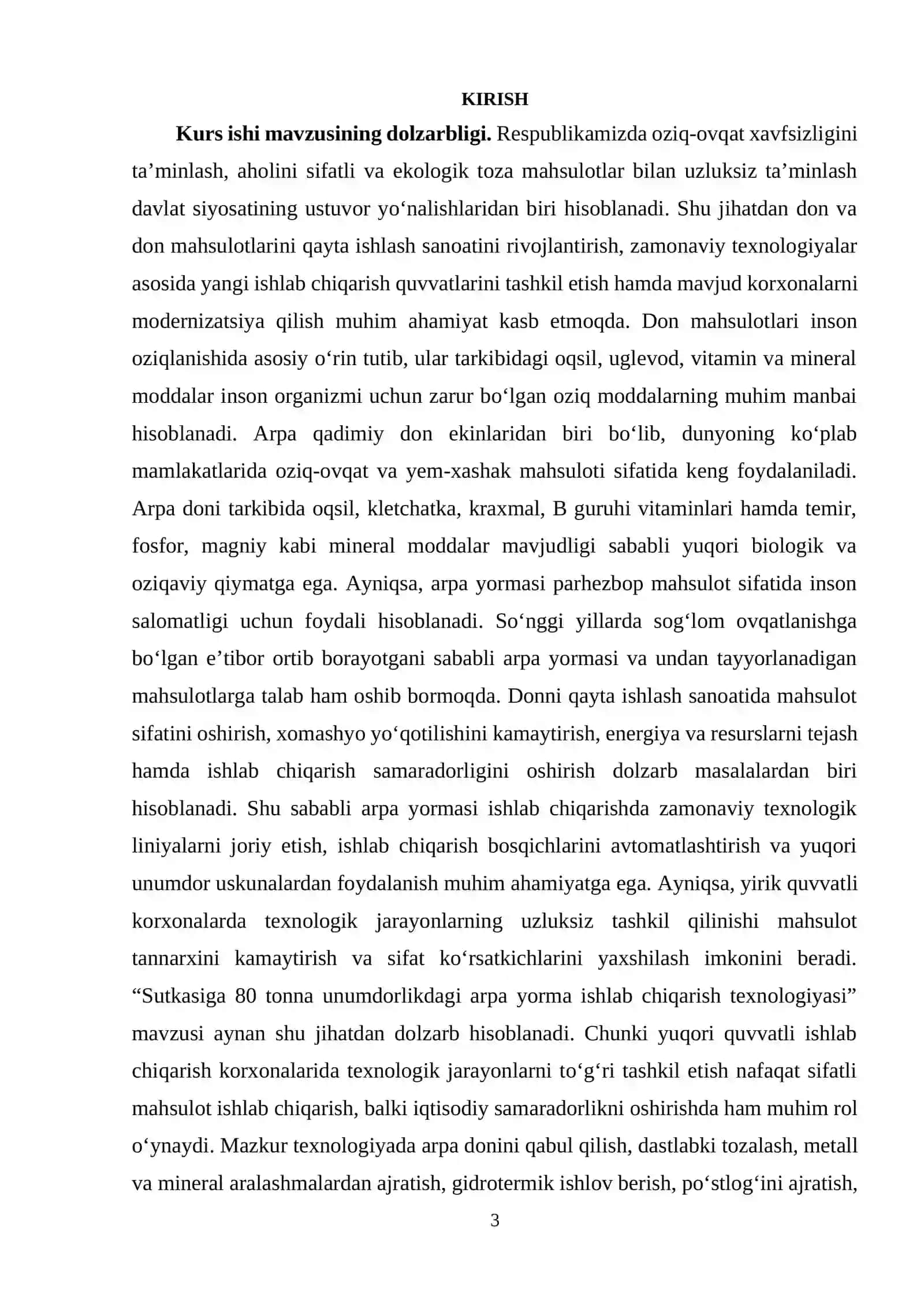 Sutkasiga 80 t/s unimdorlikdagi arpa yorma ishlab chiqarish texnalogiasi. 3