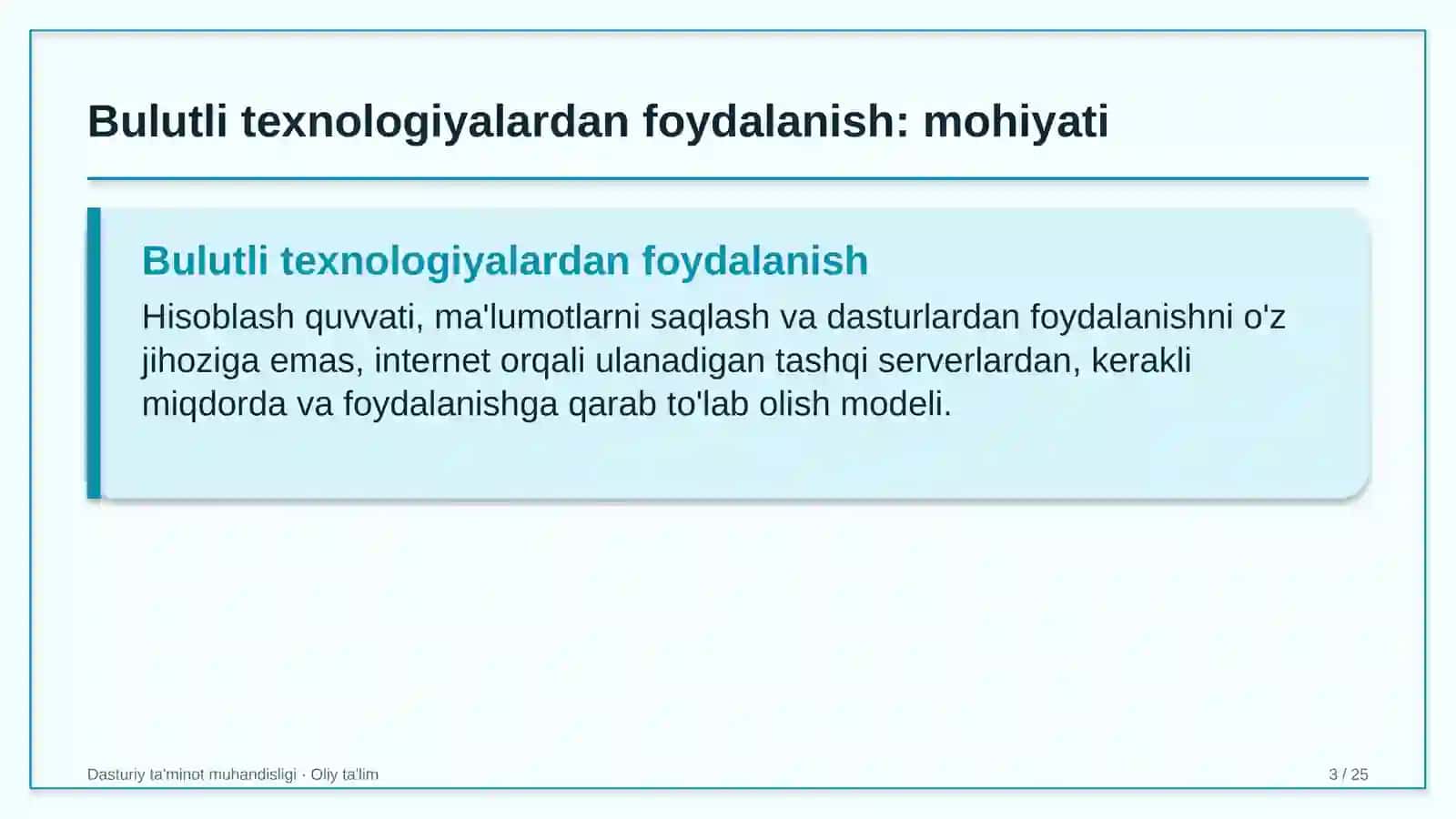 Davlat-xususiy sheriklik loyihalarida bulutli texnologiyalardan foydalanish 3