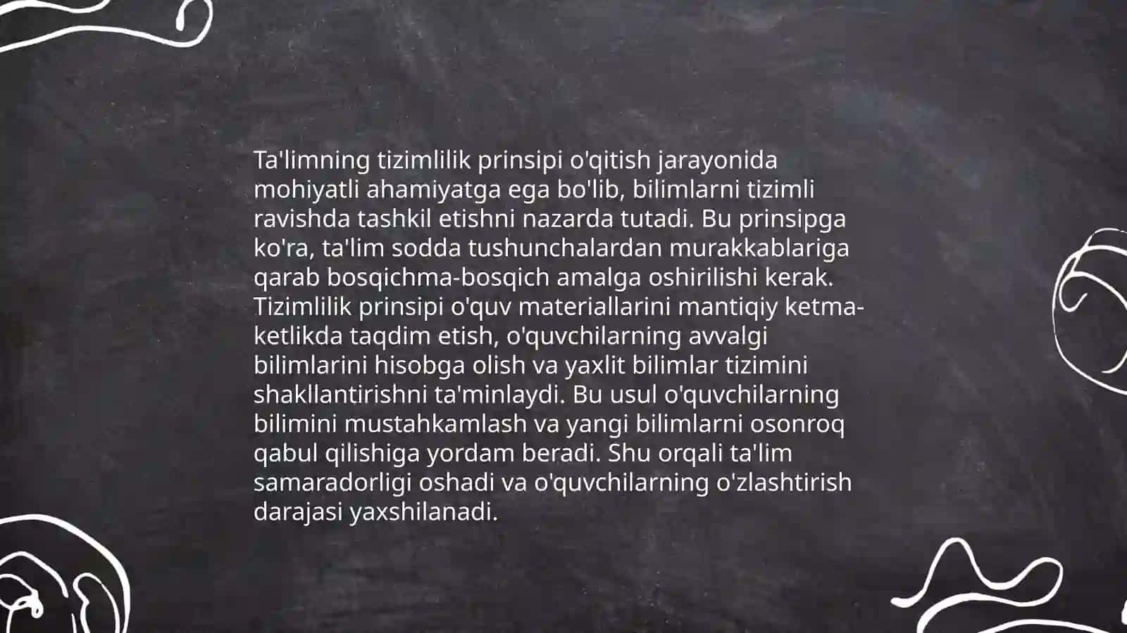 Taʼlimning tizimlilik va izchillik prinsiplarini amalga oshirish qoidalari 3