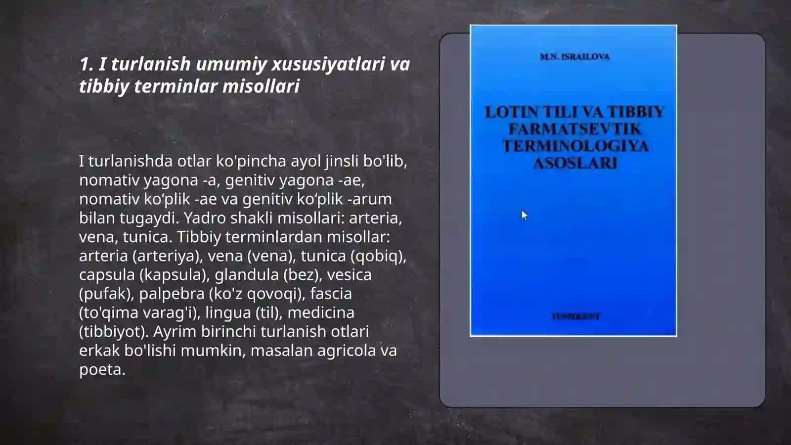 Lotin tlidagi I va II turlanishdagi otlar (tibbiy terminlar misolida) 3