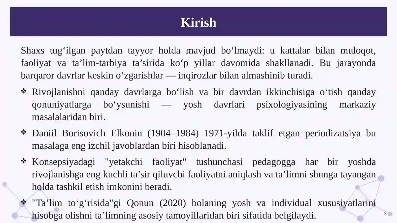 D.B. Elkonin bo‘yicha shaxs taraqqiyotining tuzilishi 3
