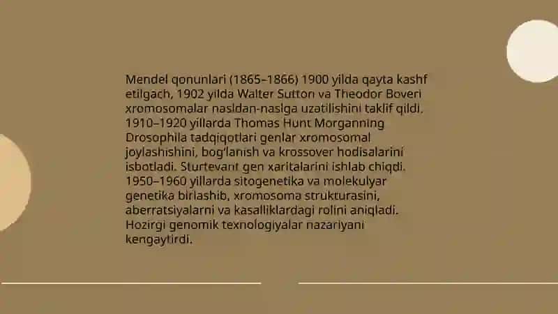 Irsiyatning xromosoma nazariyasi 3
