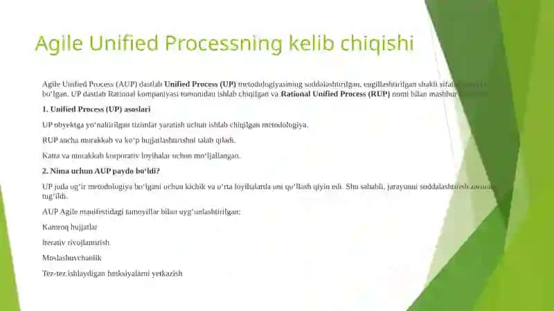 Agile Unified Processmetodologiyasi 3