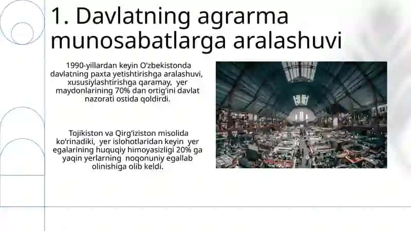 Agrar munosabatlar va ularning bozortizimdagi oʻrni 3