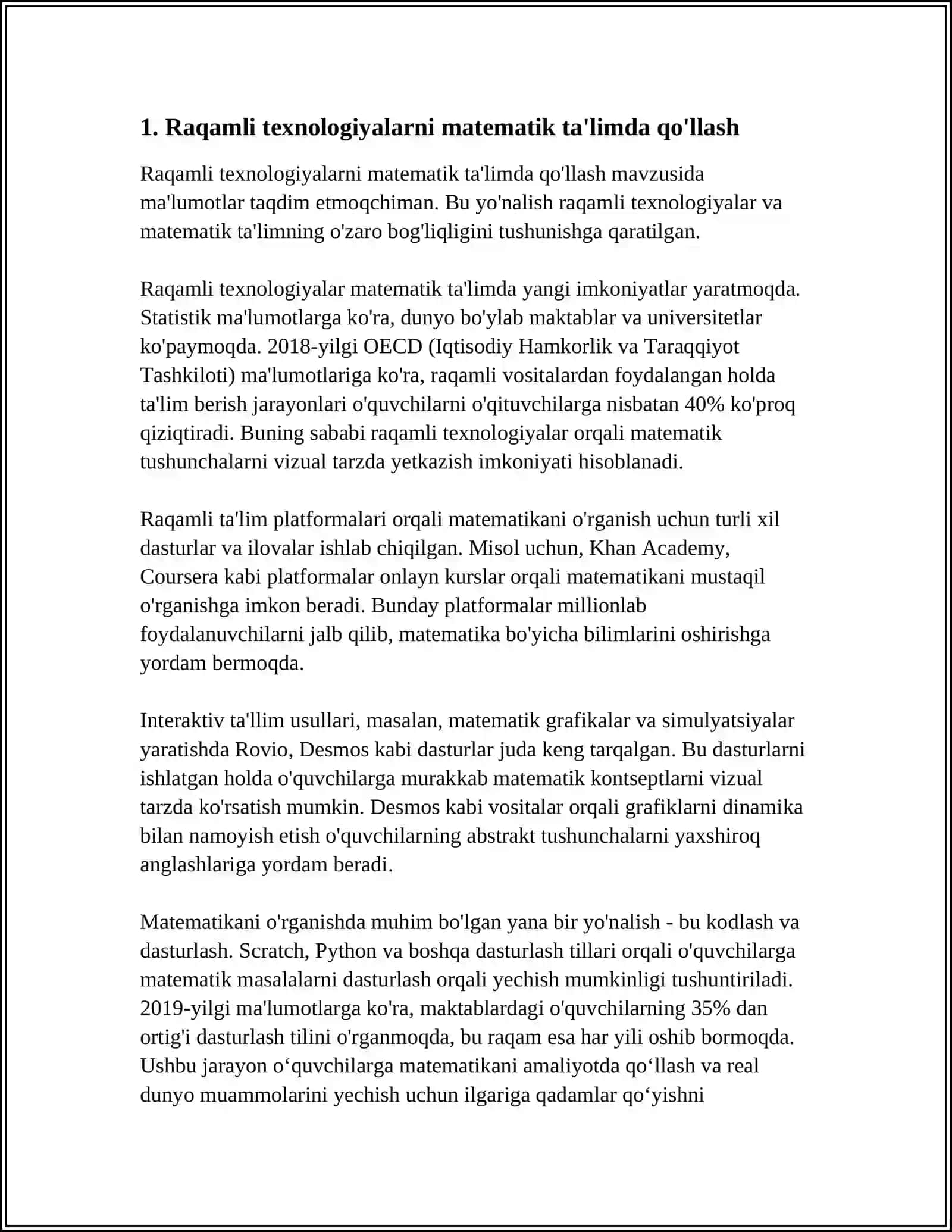 BOSHLANGʻICH SINFLARDA MATEMATIKA DARSLARIDA INNOVATSION YONDASHUV (1-4-SINFLAR) 3
