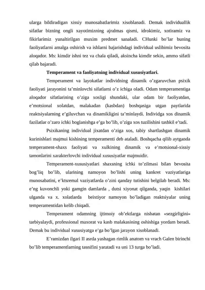 Individual psixologik xususiyatlari klassifikatsiyasi 3
