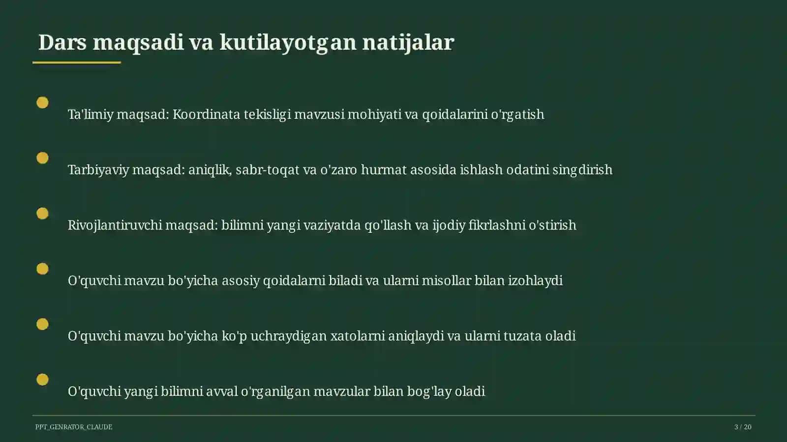 Koordinata tekisligi (6-sinf) 3