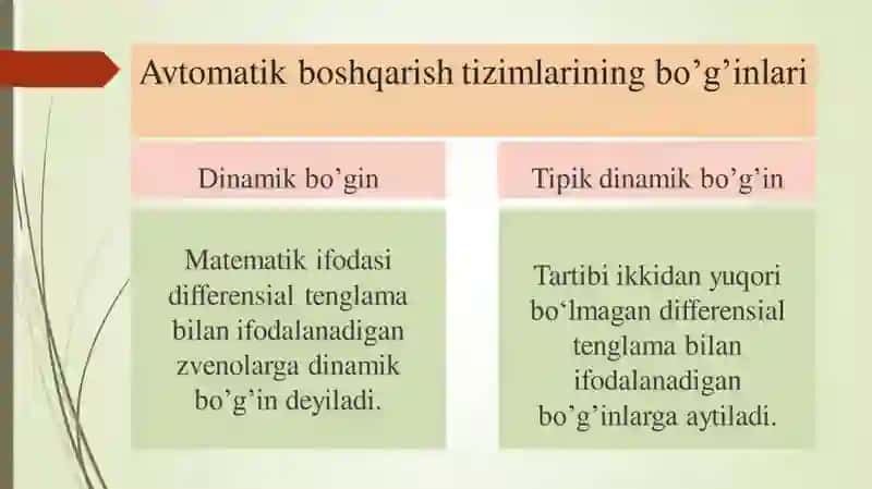 Avtomatik boshqarish nazariyasi 3