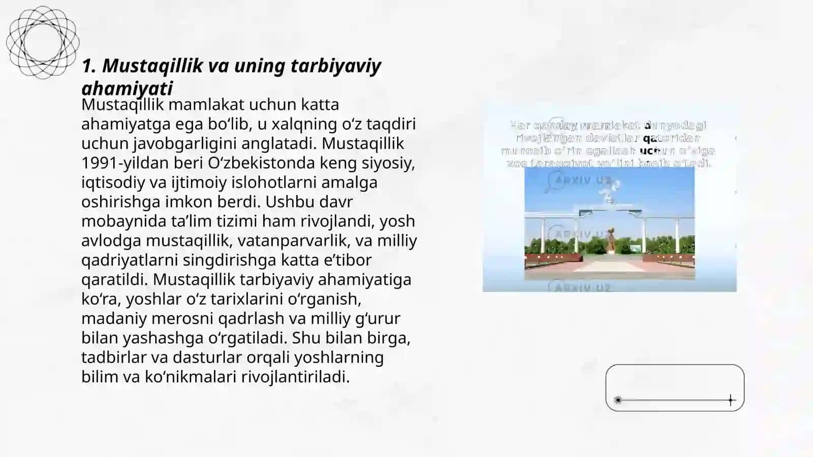 Mamlakatning tarbiyaviy tizimi uning mustaqillik, milliy taraqqiyot yòli 3